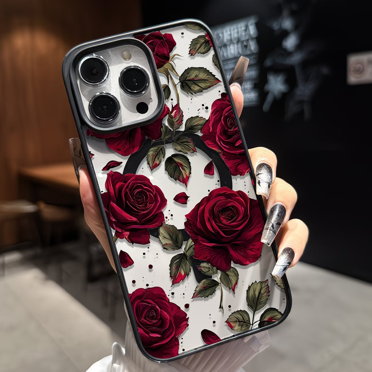 Phone Cases Vintage - Vintage Red Rose Floral Pattern Phone
