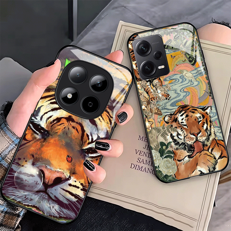 Phone Cases Shein - Superior Tiger Pattern Art Glass Phone