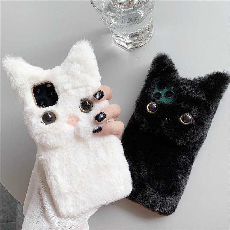 3D Cute Cartoon Cat Furry Plus - đánh giá và giá Phone Cases Iphone 15