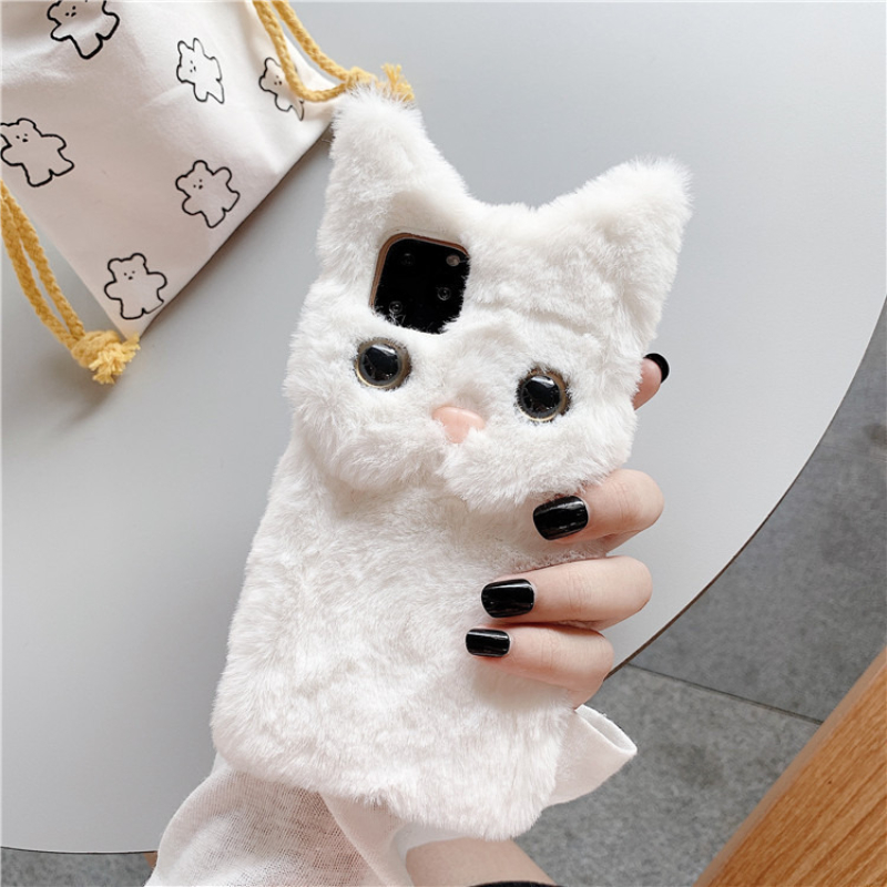 3D Cute Cartoon Cat Furry Plus - đánh giá và giá Phone Cases Iphone 15