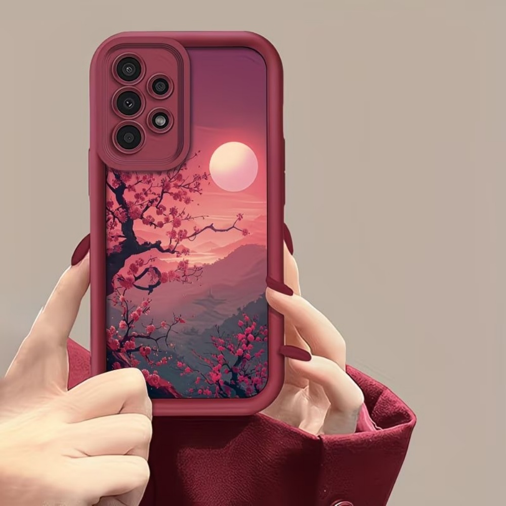 Sunset Mountain Peak Anti-Fall - đánh giá và giá Phone Cases Red