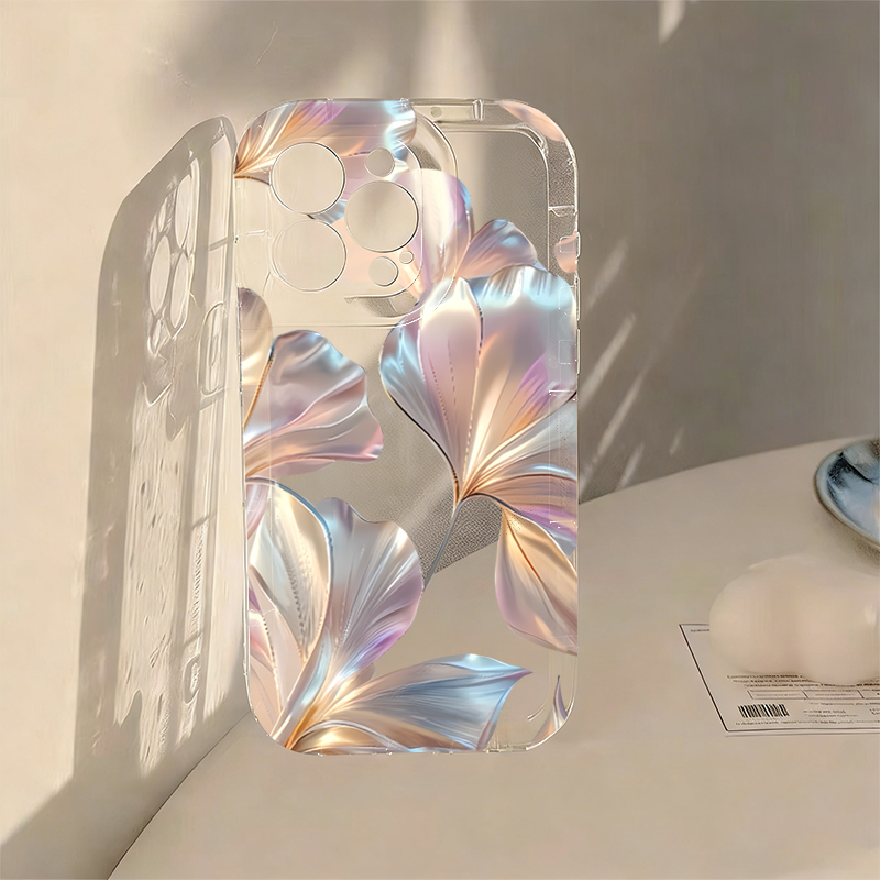 Colorful Metallic Ginkgo Print - đánh giá và giá Phone Cases Transparent