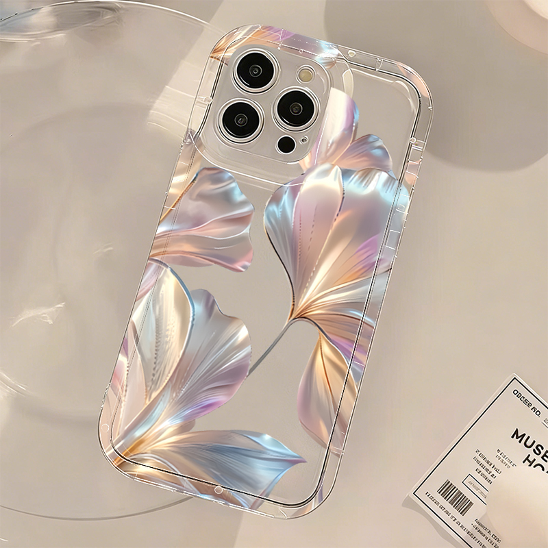 Colorful Metallic Ginkgo Print - đánh giá và giá Phone Cases Transparent