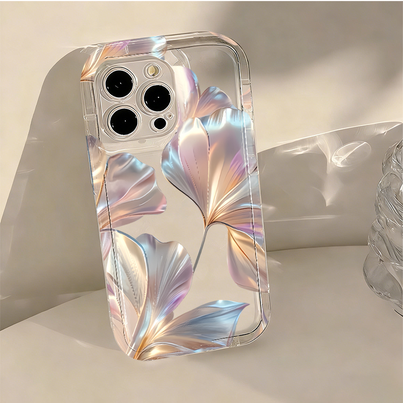 Colorful Metallic Ginkgo Print - đánh giá và giá Phone Cases Transparent