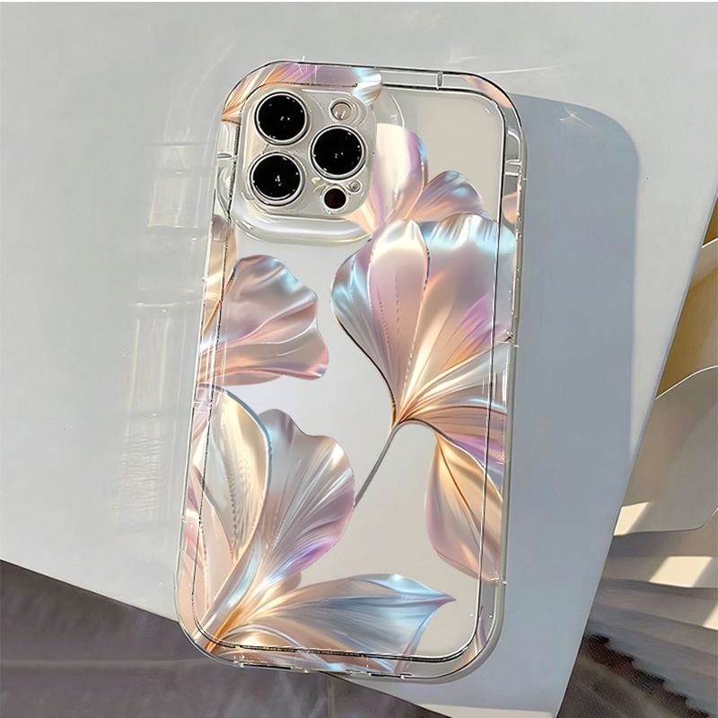 Colorful Metallic Ginkgo Print - đánh giá và giá Phone Cases Transparent