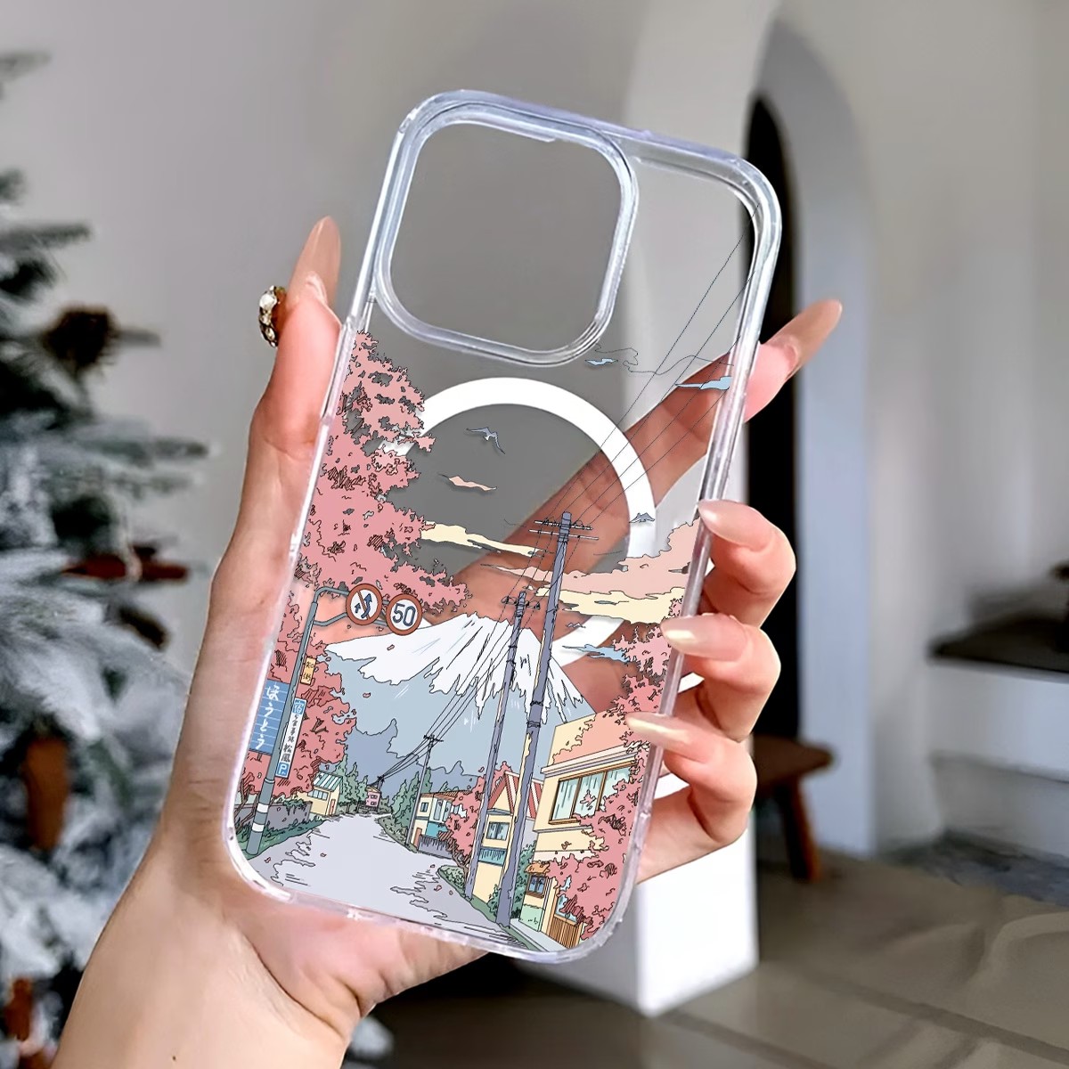 Fuji Cherry Blossom Pattern Ph - đánh giá và giá Phone Cases With Magnet