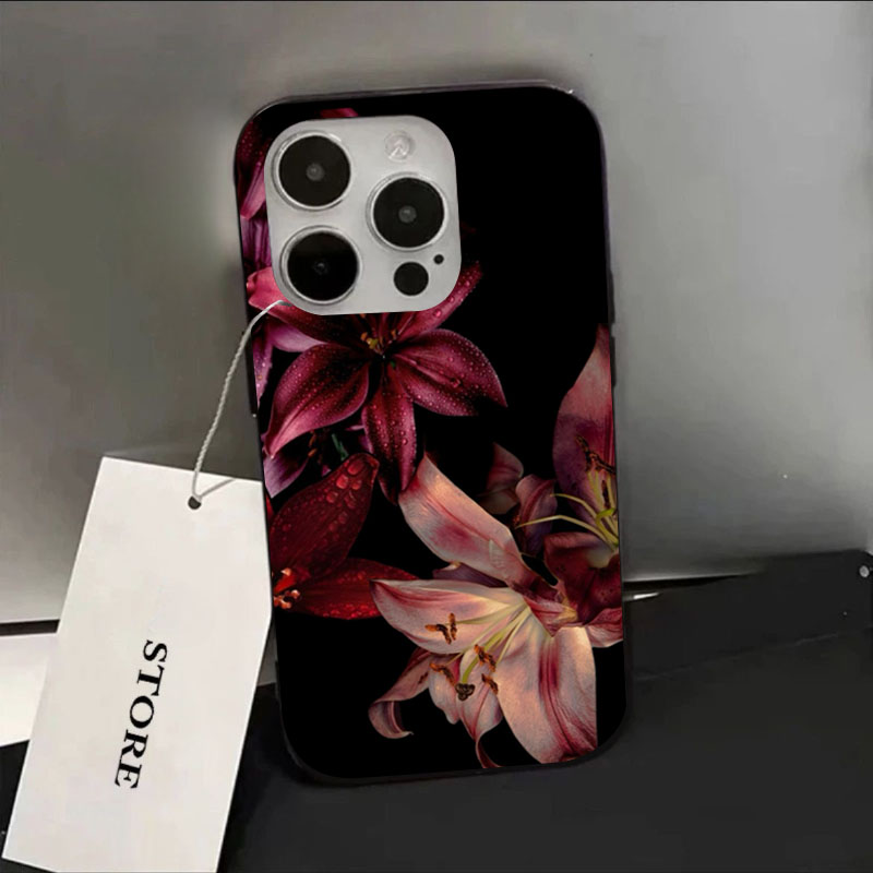 Elegant Red Lily Flower Phone  - đánh giá và giá Phone Cases Red