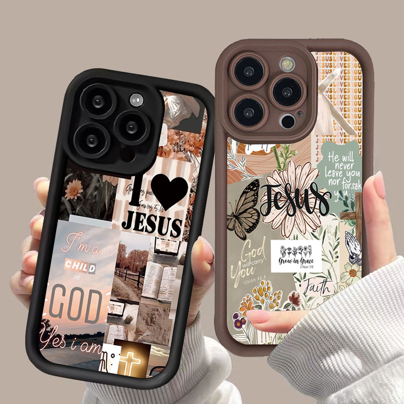 Jesus Collage Pattern Thick Sh - đánh giá và giá Phone Cases Arc