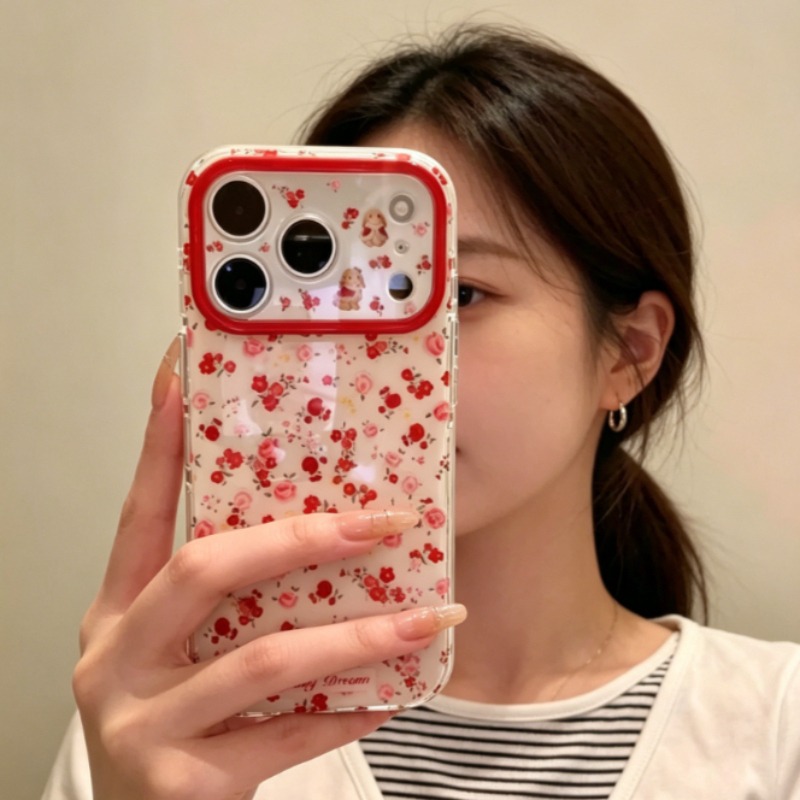 Lovely Cartoon Red Flowers Pat - đánh giá và giá Phone Cases Red